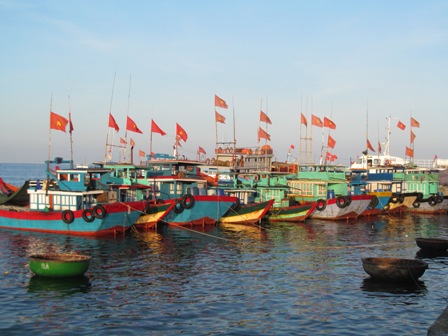 Patriotism expressed through national flags on Ly Son Island